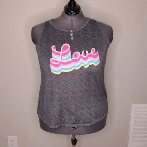 Secret Treasures Plus Size Tank Top 2XL (18W/20W) – Gray with Sequin “Love”